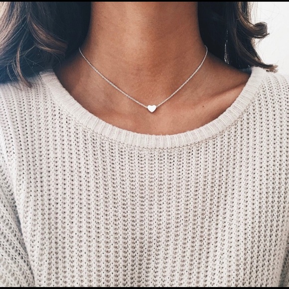 Silver Dainty Heart Necklace - Picture 2 of 7